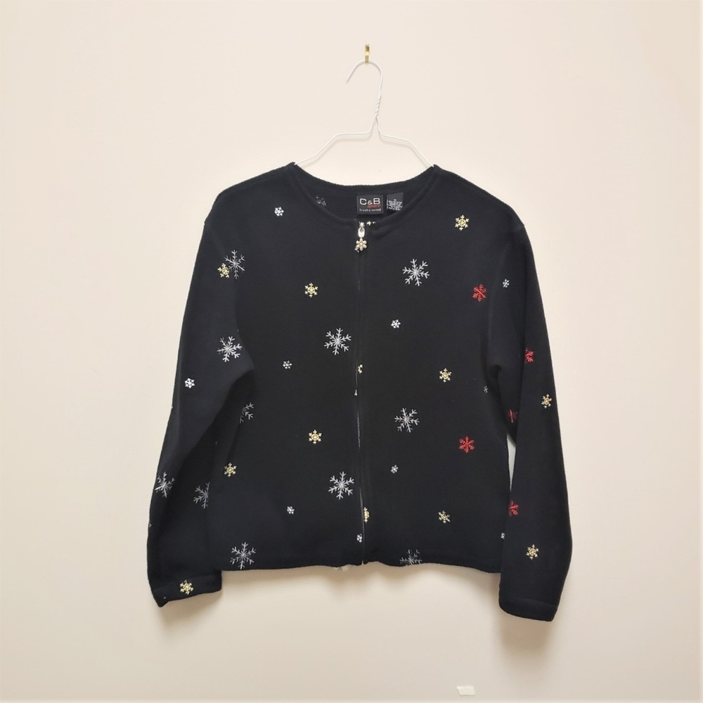 Croft & Barrow Festive Black Jacket